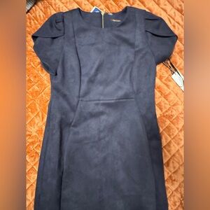 NWT Calvin Klein fitted microsuede dress